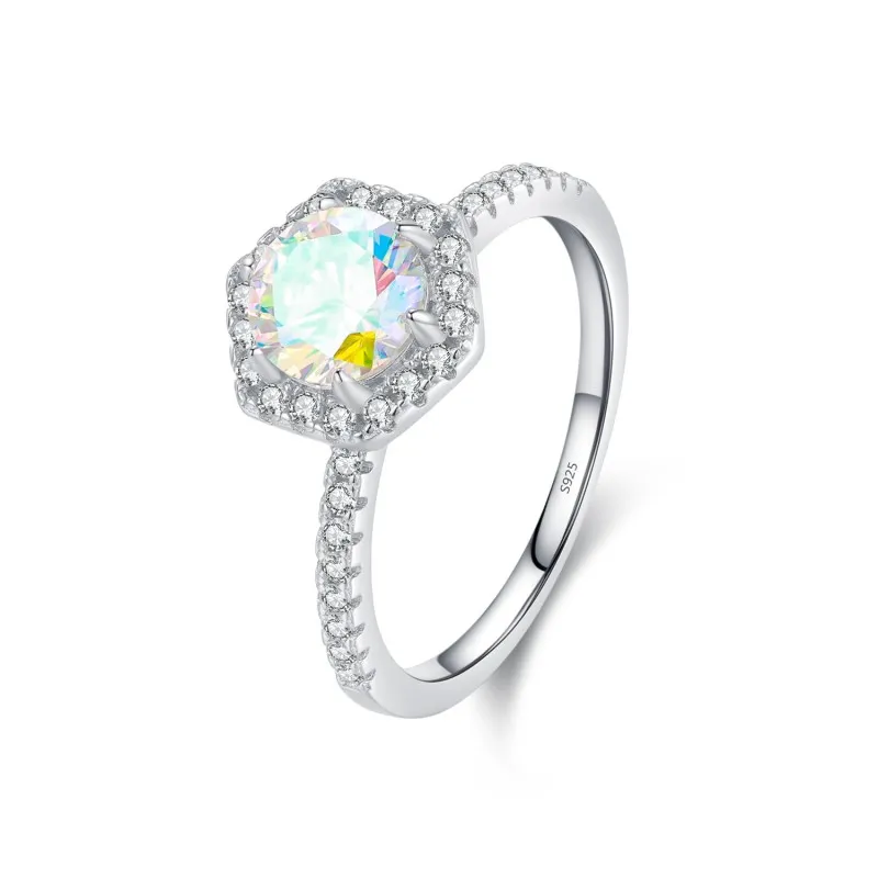 925 Sterling Silver Geometric Gradient CZ Band Ring 70100382