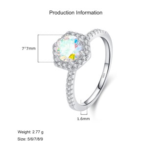 925 Sterling Silver Geometric Gradient CZ Band Ring 70100382