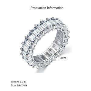925 Sterling Silver High Carbon Diamond Zirconia Band Ring 70100386