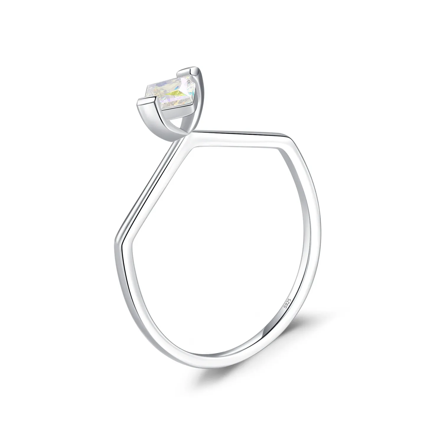 925 Sterling Silver Irregular Candy Zirconia Ring 70100387