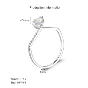 925 Sterling Silver Irregular Candy Zirconia Ring 70100387