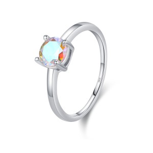 925 Sterling Silver Brilliant Classic 4-Prong Zirconia Ring 70100388