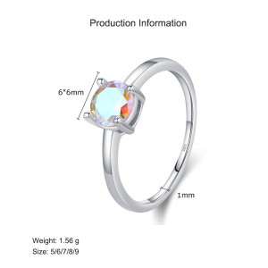 925 Sterling Silver Brilliant Classic 4-Prong Zirconia Ring 70100388