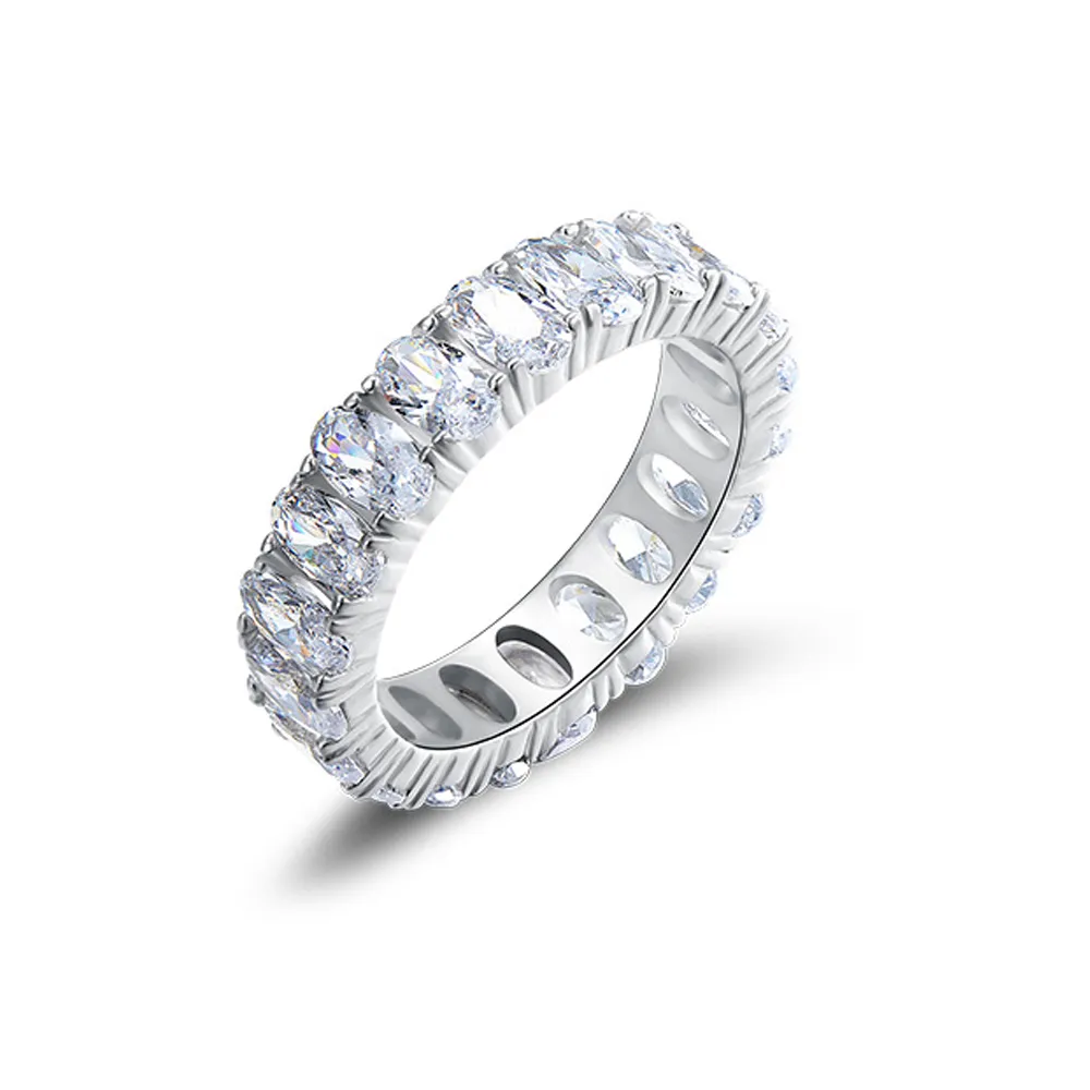925 Sterling Silver Oval-Cut Full Zirconia Ring 70100389
