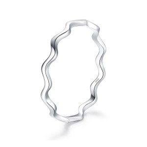 925 Sterling Silver Minimalist Curved Polished Line Ring 70100391