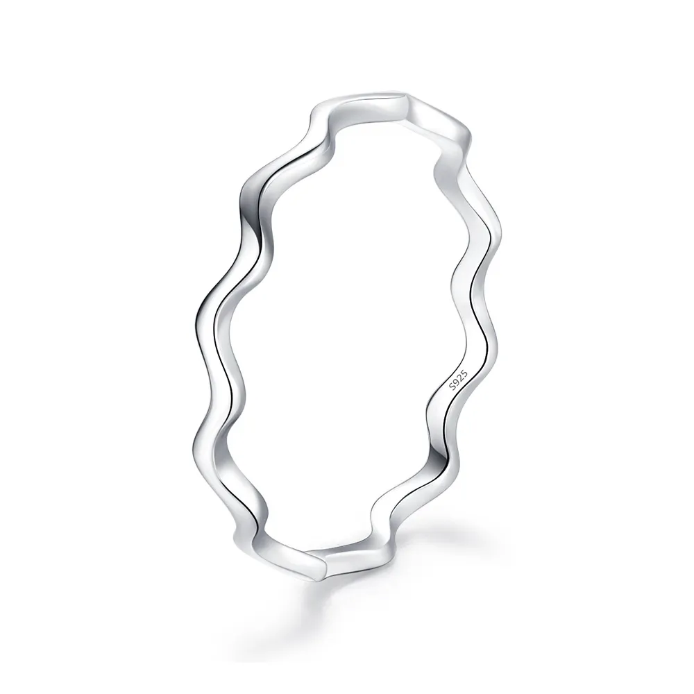925 Sterling Silver Minimalist Curved Polished Line Ring 70100391