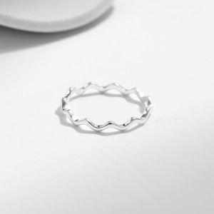 925 Sterling Silver Minimalist Curved Polished Line Ring 70100391