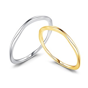 925 Sterling Silver Irregular Pleated Texture Ring 70100392