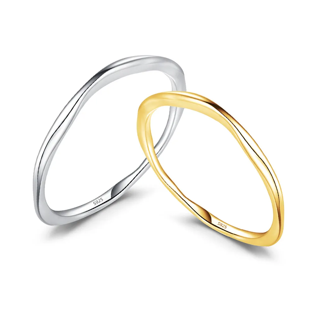 925 Sterling Silver Irregular Pleated Texture Ring 70100392