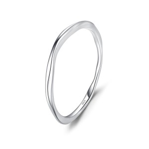 925 Sterling Silver Irregular Pleated Texture Ring 70100392