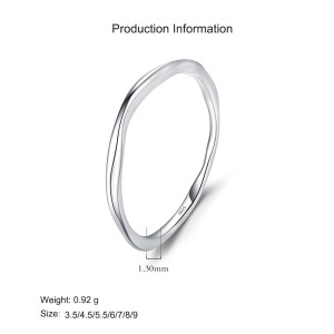 925 Sterling Silver Irregular Pleated Texture Ring 70100392