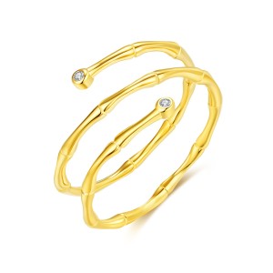S925 Bamboo-Inspired Multi-Line Adjustable Ring70100393