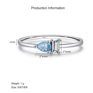 925 Sterling Silver Minimalist Teardrop Stacking Ring 70100394