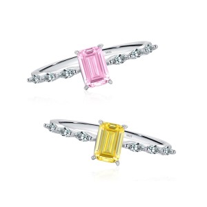 925 Sterling Silver Sugar Cube Zirconia Ring 70100398