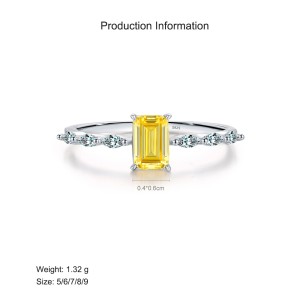 925 Sterling Silver Sugar Cube Zirconia Ring 70100398