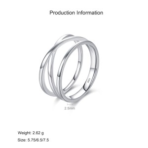 925 Sterling Silver Crisscross Stacking Statement Ring 70100399