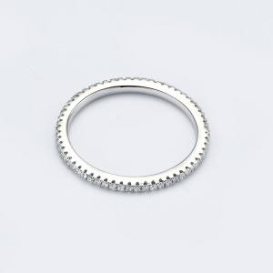925 Sterling Silver 1.5mm Single Row Full Pave Zirconia Ring 70100403