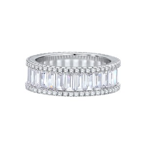 925 Sterling Silver Baguette Zirconia Band Ring70100407