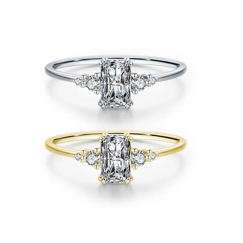 925 Sterling Silver Minimalism Zirconia Band Ring 70100409