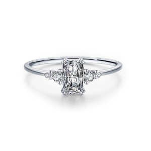 925 Sterling Silver Minimalism Zirconia Band Ring 70100409