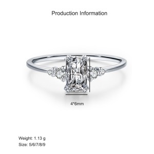 925 Sterling Silver Minimalism Zirconia Band Ring 70100409