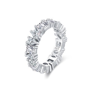 925 Sterling Silver Mixed Zirconia Band Ring 70100411