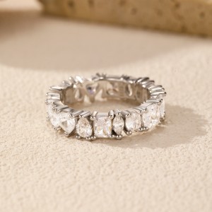 925 Sterling Silver Mixed Zirconia Band Ring 70100411