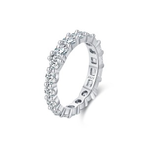 925 Sterling Silver Full Zirconia Band Ring 70100412