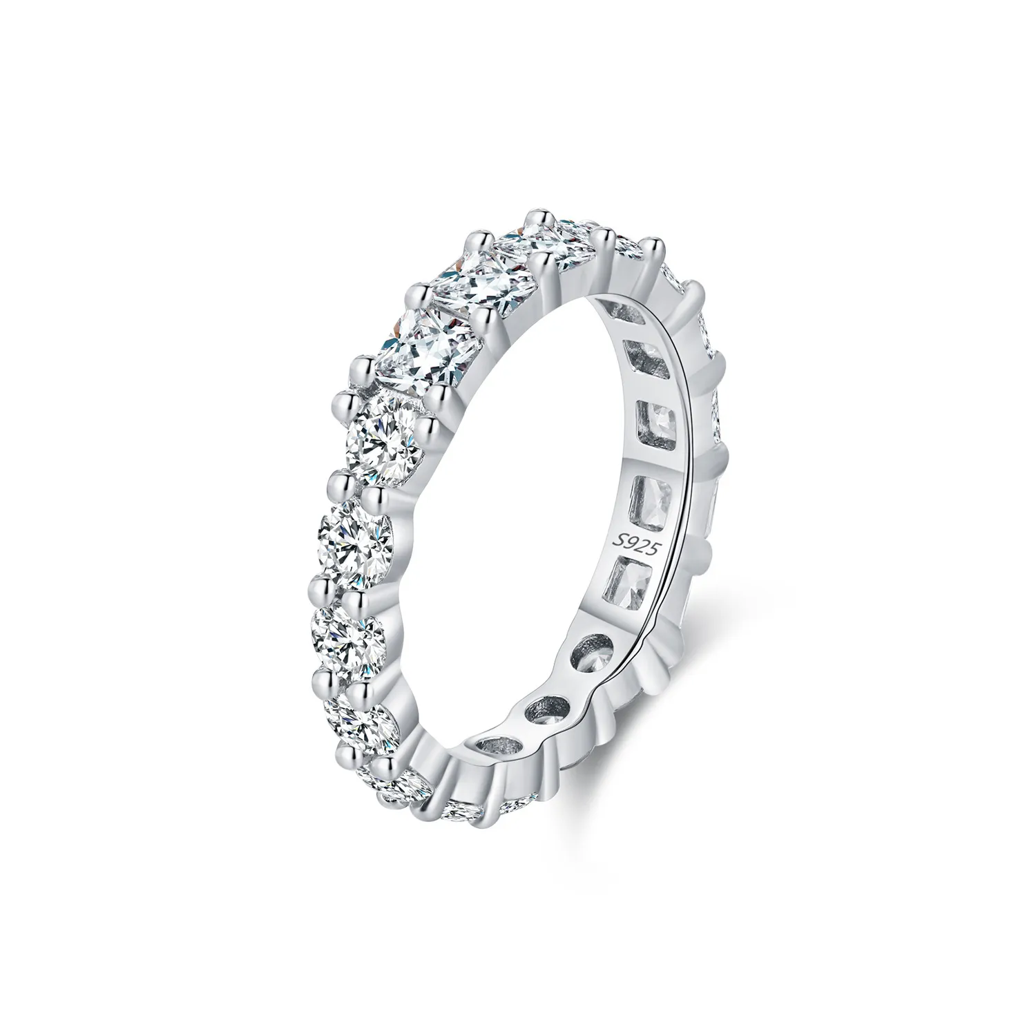 925 Sterling Silver Full Zirconia Band Ring 70100412