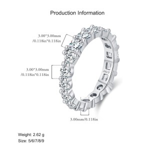 925 Sterling Silver Full Zirconia Band Ring 70100412