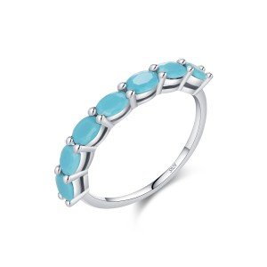 925 Sterling Silver Unique Turquoise Band Ring 70100415