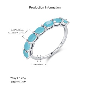 925 Sterling Silver Unique Turquoise Band Ring 70100415