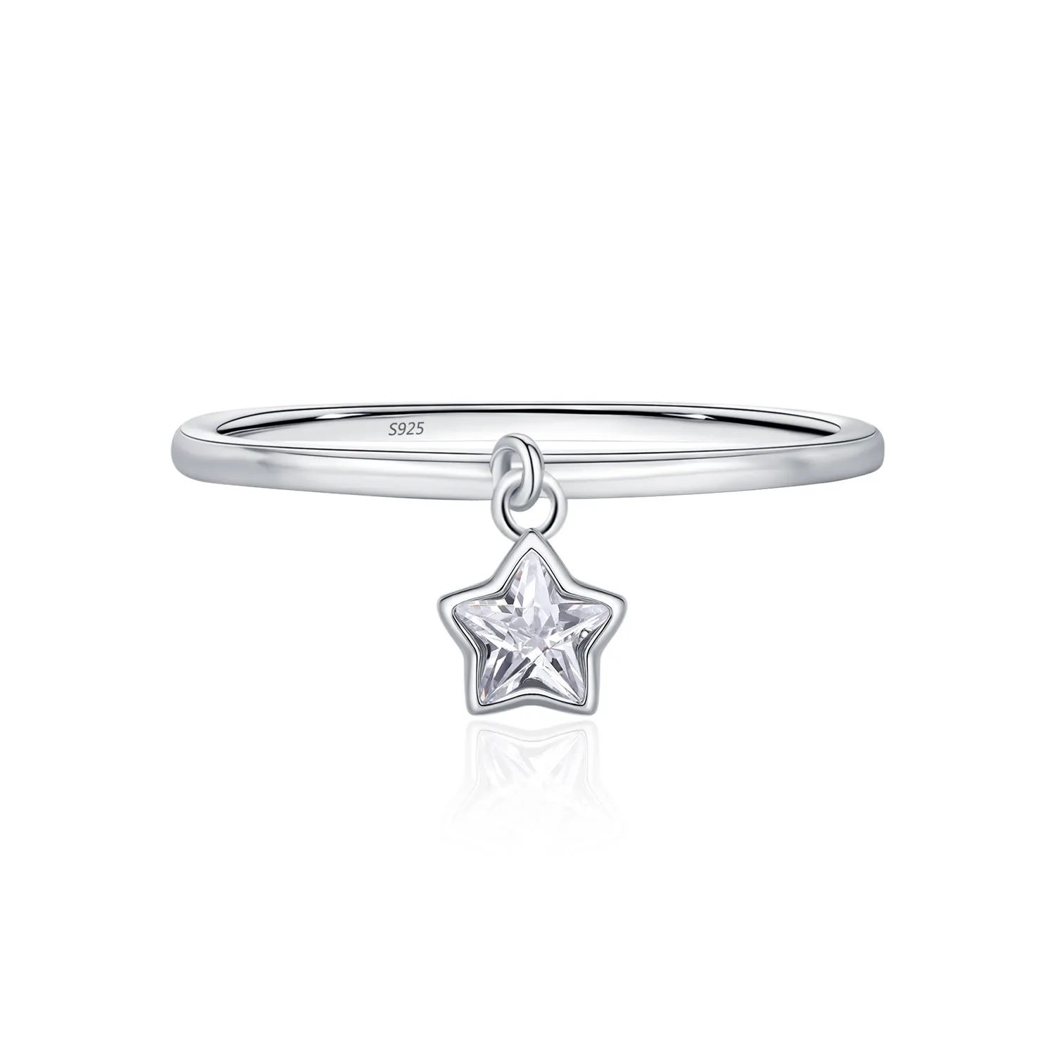925 Sterling Silver Zirconia Star Ring 70100416