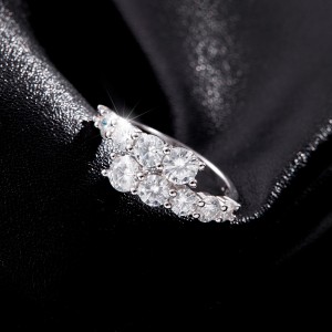 925 Sterling Silver Double Row CZ Cluster Ring 70100418 925 Sterling Silver Double Row CZ Cluster Ring 70100418