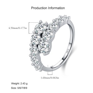 925 Sterling Silver Double Row CZ Cluster Ring 70100418 925 Sterling Silver Double Row CZ Cluster Ring 70100418