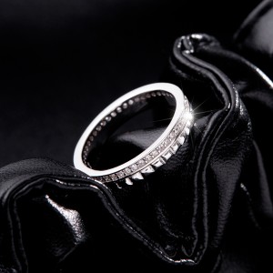 925 Sterling Silver Stackable CZ Paved Band Ring 70100419