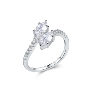 925 Sterling Silver Double Head Snake Zircon Ring 70100432 925 Sterling Silver Double Head Snake Zircon Ring 70100432