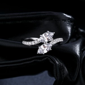 925 Sterling Silver Double Head Snake Zircon Ring 70100432 925 Sterling Silver Double Head Snake Zircon Ring 70100432