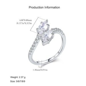 925 Sterling Silver Double Head Snake Zircon Ring 70100432 925 Sterling Silver Double Head Snake Zircon Ring 70100432