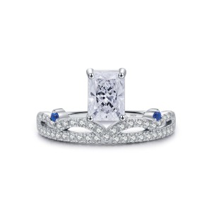 925 Sterling Silver Geometric Design Crown Ring 70100433 925 Sterling Silver Geometric Design Crown Ring 70100433