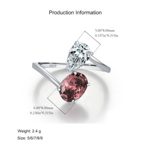 925 Sterling Silver Two-Tone Gemstone Band Ring 70100434