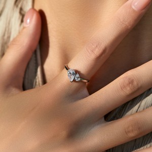 925 Sterling Silver Intertwined Love Zircon Ring 70100435