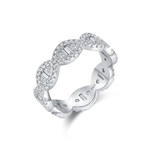 925 Sterling Silver Full Zircon Eternity Band Ring 70100436