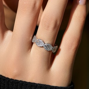 925 Sterling Silver Full Zircon Eternity Band Ring 70100436