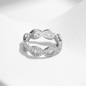 925 Sterling Silver Full Zircon Eternity Band Ring 70100436