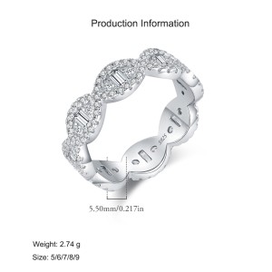 925 Sterling Silver Full Zircon Eternity Band Ring 70100436