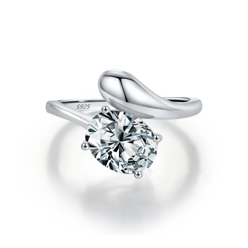 925 Sterling Silver Solitaire Snake-Inspired Zircon Ring 70100441