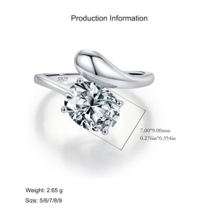 925 Sterling Silver Solitaire Snake-Inspired Zircon Ring 70100441