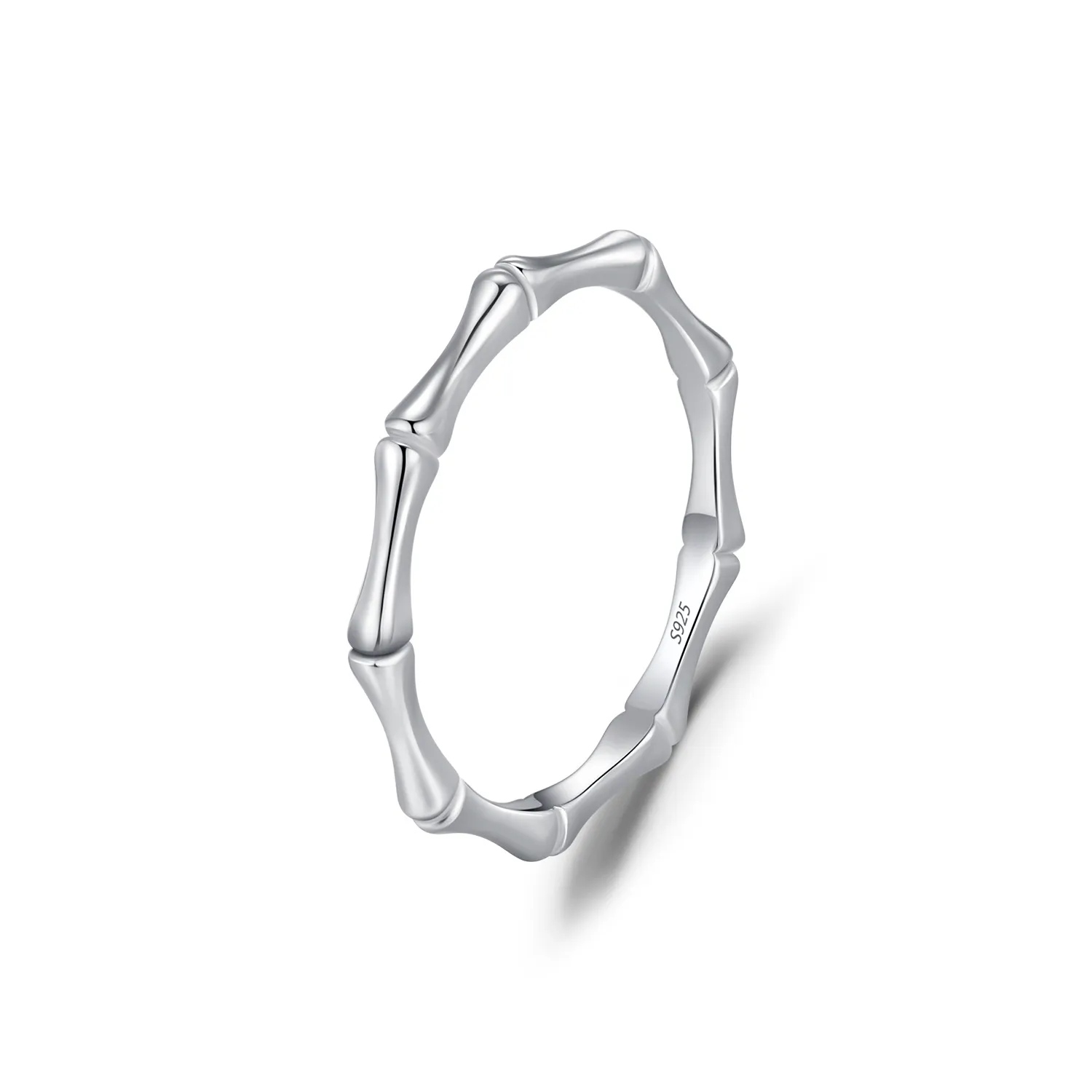 925 Sterling Silver Bamboo Texture Band Ring 70100452