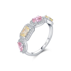 925 Sterling Silver Colorful Candy Zircon Ring 70100454